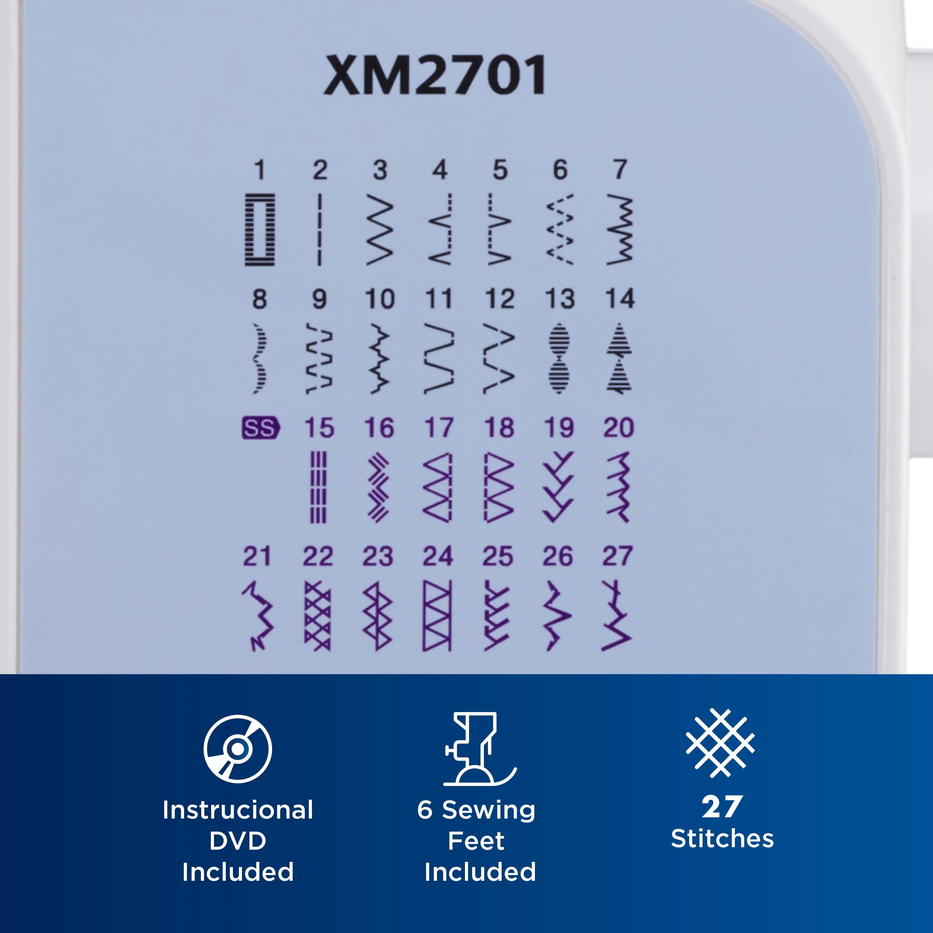 Brother XM2701 Portable, Mechanical, Full-Featured Sewing Machine with 27 Stitches