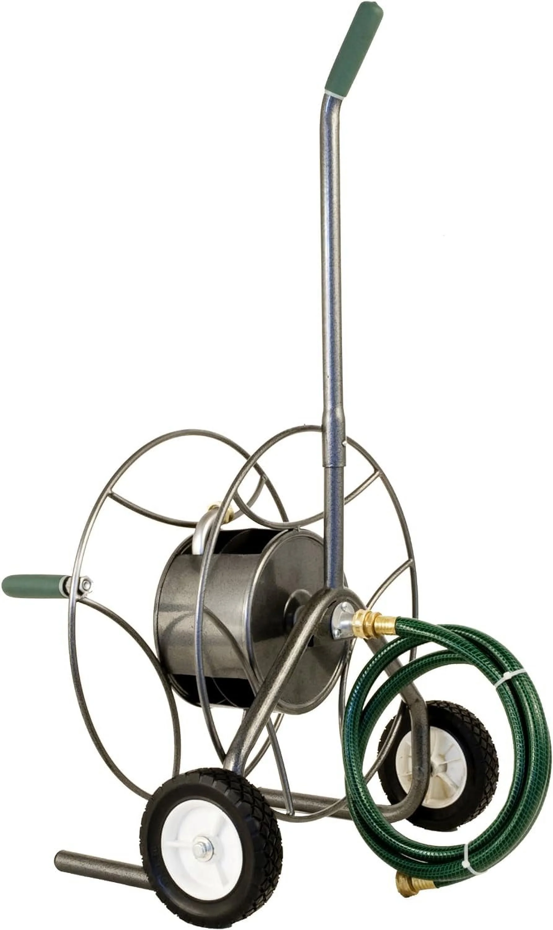 Compact Hose Reel Cart With Wheels Heavy Duty 100 Foot Metal Hose Reel Suitable For Gardens, Lawns, And Outdoor - IHTC-1 - Curated Treasures Market