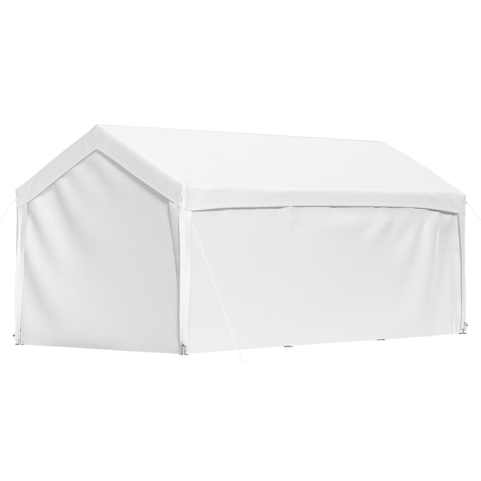 VEVOR Carport Car Canopy 13 x 20 ft, Heavy Duty Garage Shelter with 8 Legs and Removable Sidewalls, Car Garage Tent for Party, Birthday, Boat, Adjustable Peak Height from 9.6 ft to 11.3 ft, White