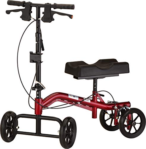 NOVA Medical Products Heavy Duty Knee Scooter, 400 lb Weight Capacity, Red