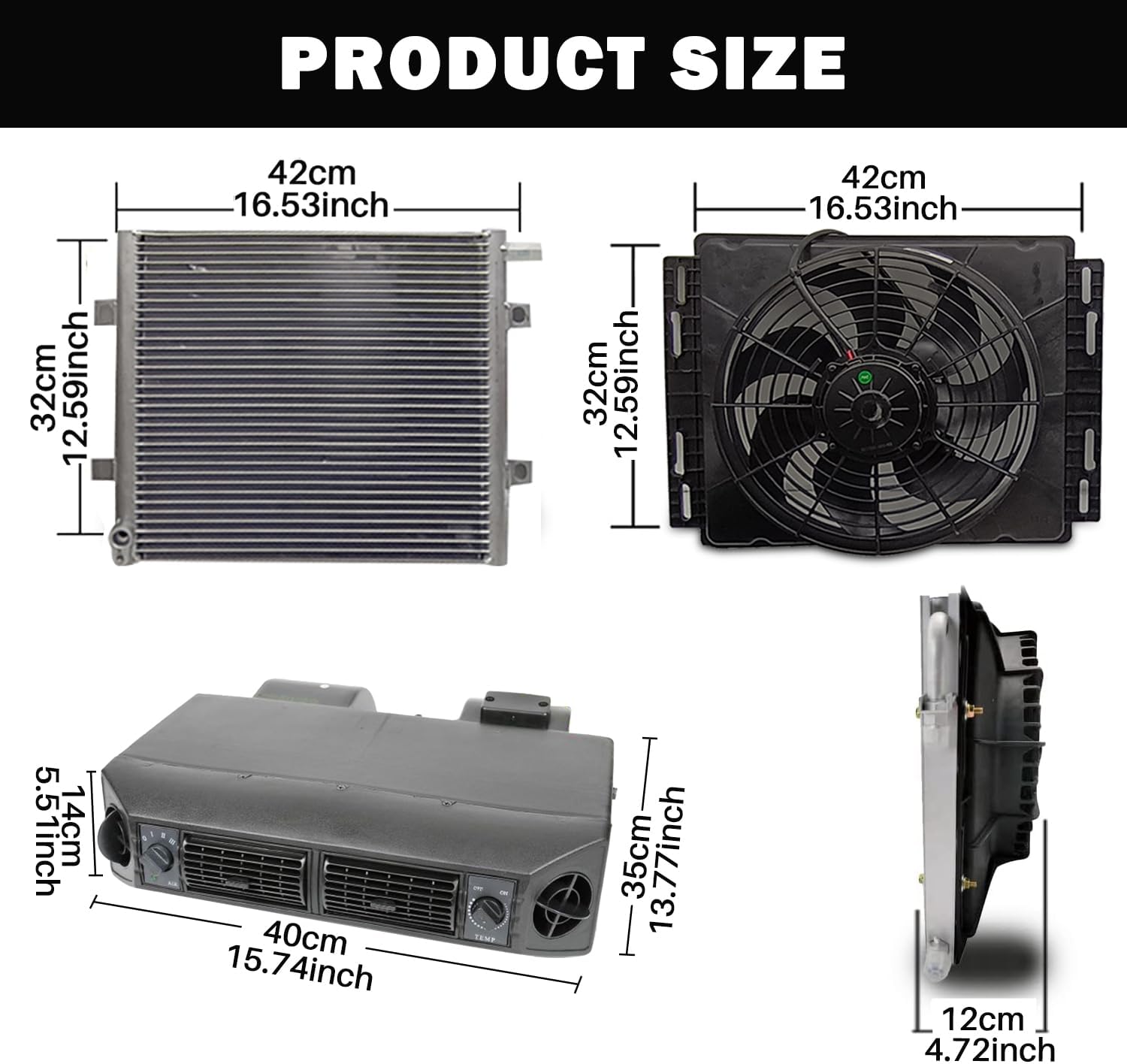 12V Air Conditioner Auto Universal Under Dash A/C Kit Heating and Cooling Car ac System Fit for Van Auto RVs Truck Electric Parking air Conditioning Energy Saving (Heat&Cool 404-100-01)