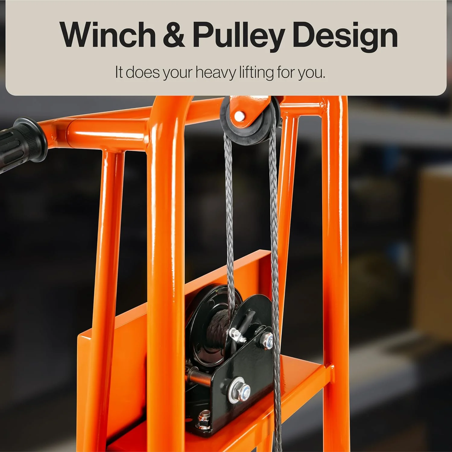 SuperHandy Material Lift Winch Stacker, Pallet Truck Dolly, Lift Table, Fork Lift, 330 Lbs 40" Max Lift w/ 8" Wheels, Swivel Casters
