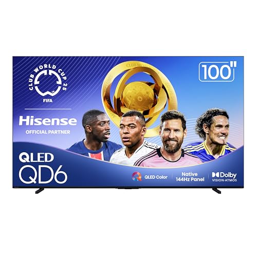 Hisense 85" Class QD6 Series (85QD6QF, 2025 Model) QLED 4K UHD Smart Fire TV, Voice Remote with Alexa, Dolby Vision, Dolby Atmos, Motion Rate 120, HDR 10+, Game Mode Plus, MEMC, VRR, ALLM