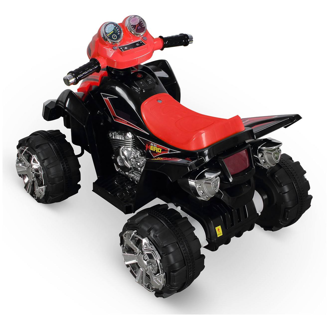 Kidzone Kids Ride on ATV Car 12V Toy Electric 4 Wheel Power Quad w/ Built-in LED Headlights, Red