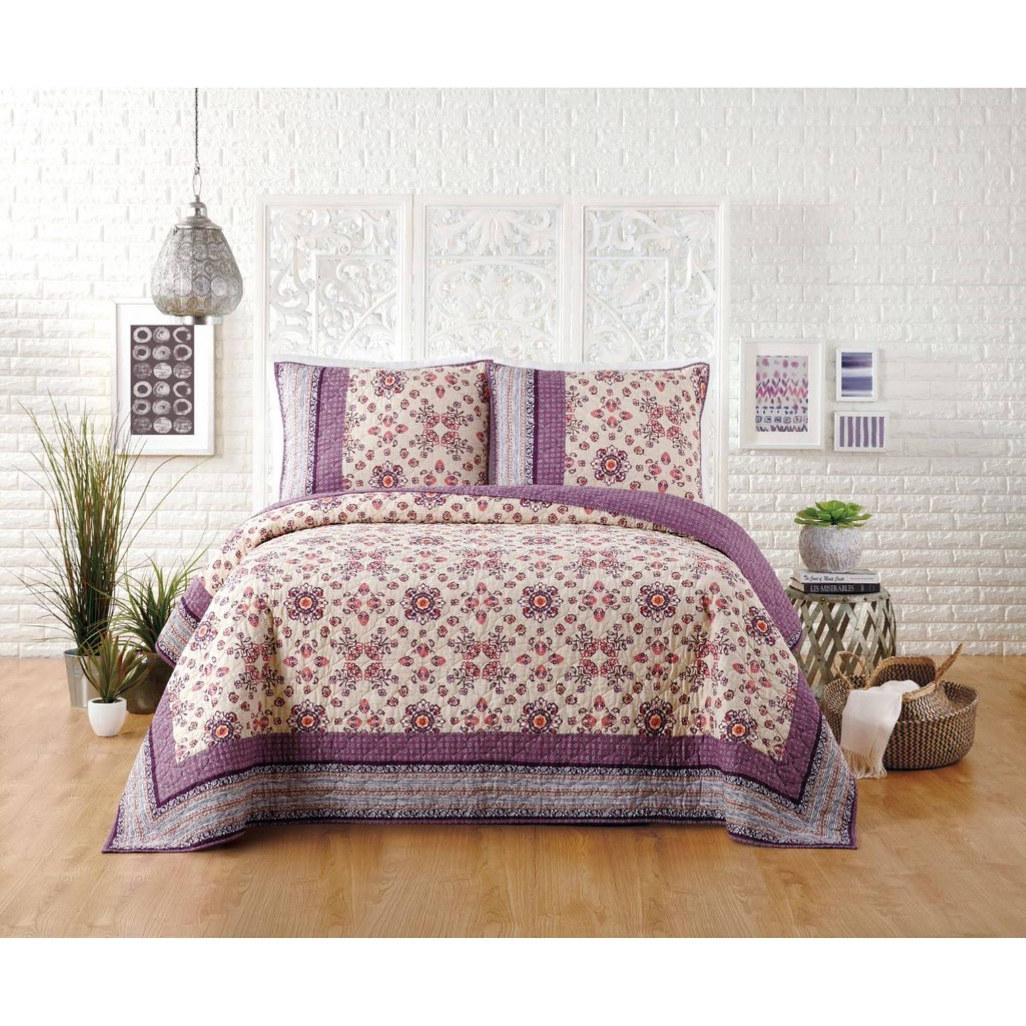 Jessica Simpson Lola Quilt, Full/Queen, Purple