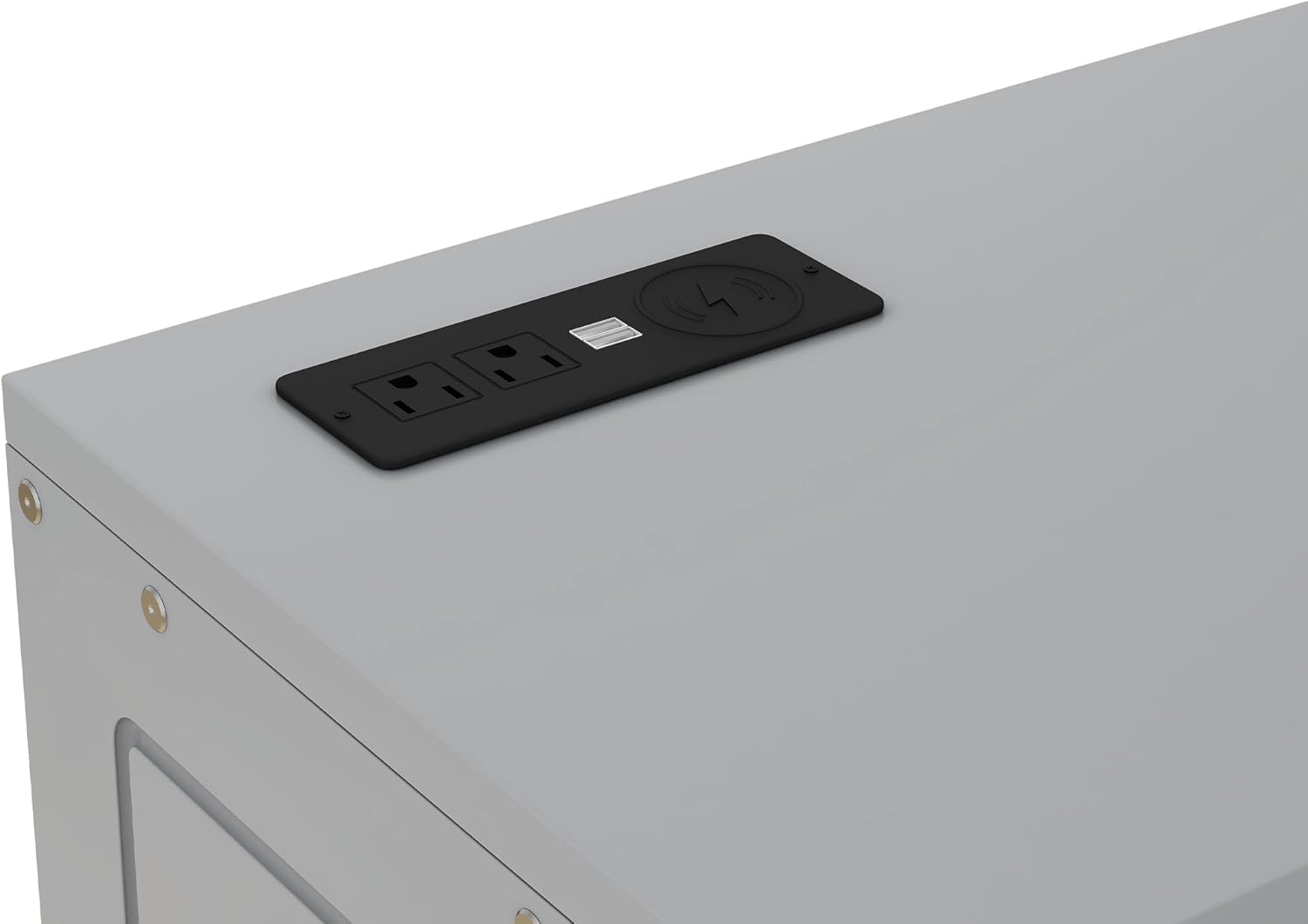 Queen Size Murphy Bed with Shelves, Cabinets and USB Ports, Can Change Into Cabinet, Save Space Design, for Bedroom, Apartments (Gray/Queen Size Murphy Bed-00B)