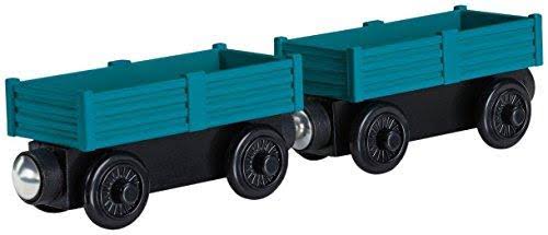 Fisher Thomas Friends Wooden Railway Logan and The Big Blue Engines Set