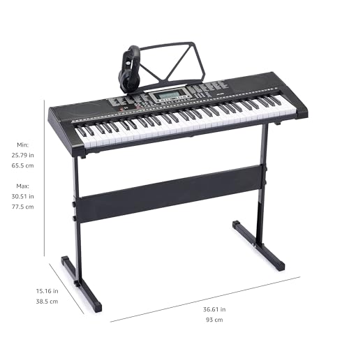 Amazon Basics Electric Keyboard 88-Keys, Semi-Weighted Digital Piano For Performance with Sustain Pedal, Power Supply, 2 Speakers, Lesson Mode, Black