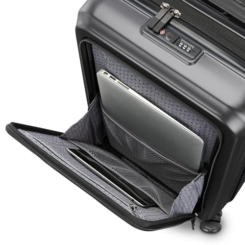 Samsonite Carry-On Pro Front Pocket Hardside Expandable 21-Inch Octiv Luggage: Durable & Impact Resistant, 360° Aero Trac Spinner Wheels, Adjustable Telescopic Handle, TSA Approved Lock - Silver