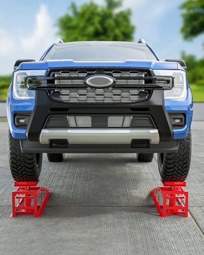 Hydraulic Car Ramps, 4-Position Adjustment, 5T 11000lbs Low Profile Car Lift Service Ramps Truck Trailer Garage,Height Hydraulic Vehicle Ramps, Lift Height 11.61-16.21 inches