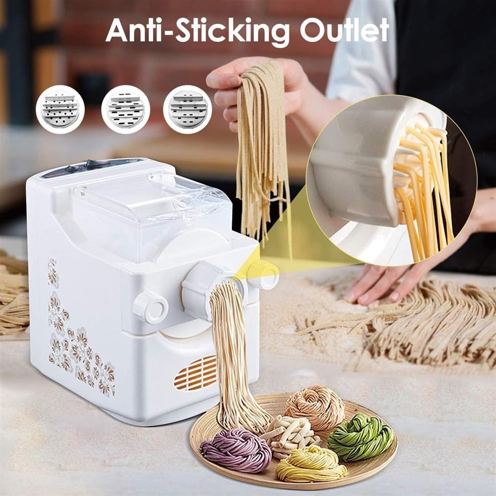 Electric Pasta Maker Machine,180W Pasta Extruder Noodle Rolling Machine Fully Automatic to Create Your Own Delicious Fresh Pasta Including Spaghetti,Noodles,Dumpling Skin and More