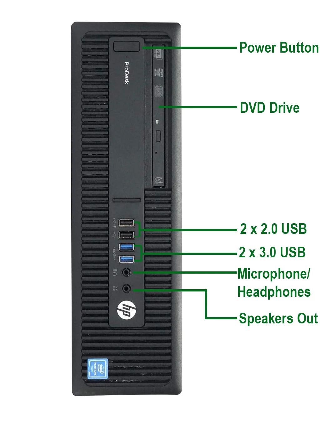 Restored HP Prodesk 600 G2 SFF Desktop Computer Core i56th, 16GB Ram, 1TB HDD, New 24"LCD, Keyboard & Mouse, WiFi, Bluetooth, Win10 Pro (Refurbished)