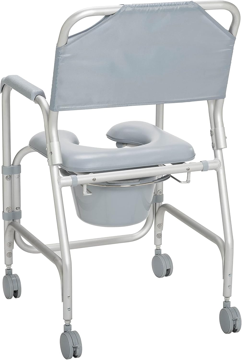 Drive Medical 11114KD-1 Shower Chair / Commode Chair with Casters,Grey
