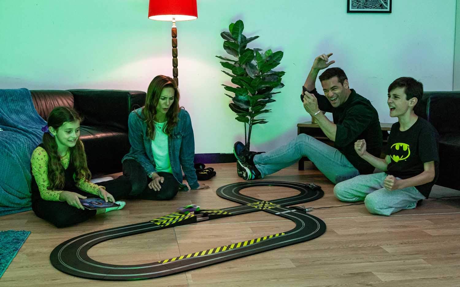 Scalextric Batman vs Joker 1:32 Spark Plug Slot Car Race Track Set C1415T , Black