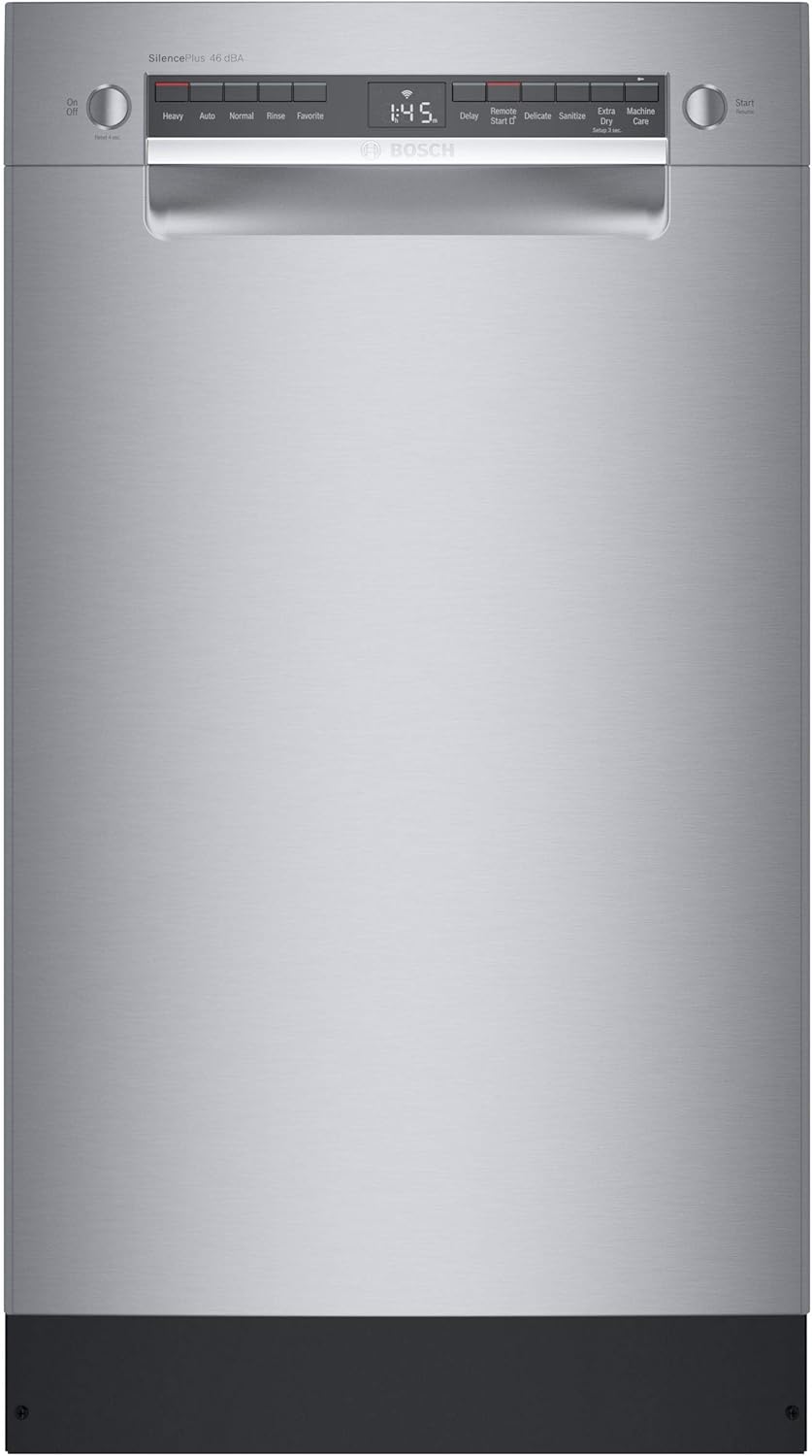 Bosch 300 Series ADA 18" Stainless Steel Recessed Handle Dishwasher - SPE53B55UC