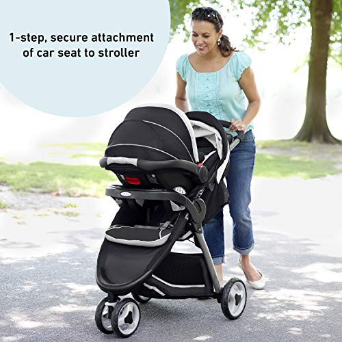 Graco FastAction Fold Sport Travel System | Includes the FastAction Fold Sport 3-Wheel Stroller and SnugRide 35 Infant Car Seat