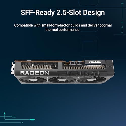 ASUS Prime Radeon™ RX 9070 XT OC Edition Graphics Card (PCIe 5.0, HDMI/DP 2.1, 2.5-Slot Design, axial-tech Fans, Dual Ball Fan Bearings, Dual BIOS, GPU Guard)