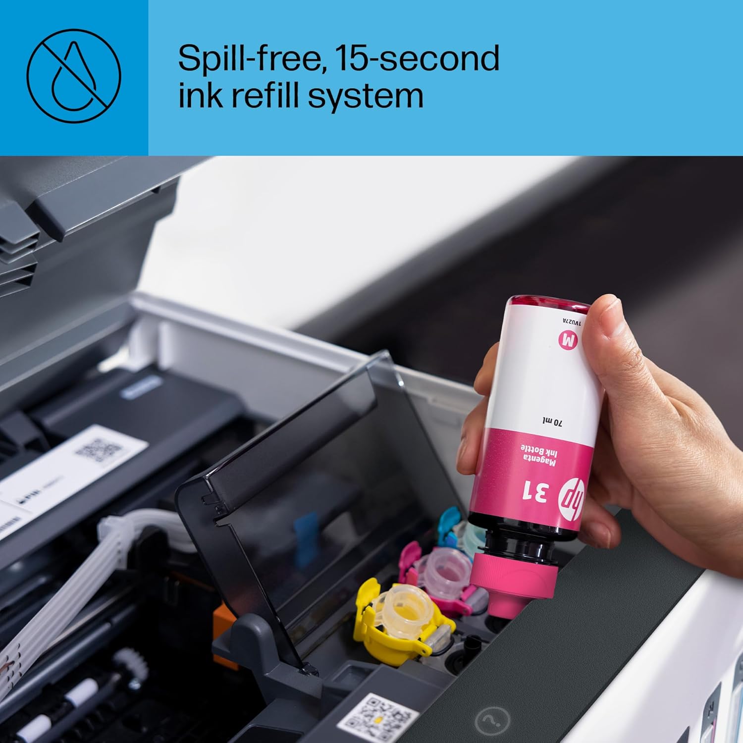 HP Smart Tank 7602 Wireless All-in-One Ink Tank Printer with 2 years of ink included,Print, scan, copy, fax, Best-for-home, Refillable ink tank (28B98A)