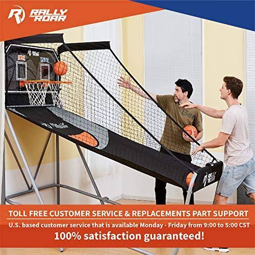Classic Shootout Basketball Arcade Game, Home Dual Shot with LED Lights and Scorer - 8-Option Interactive Indoor Basketball Hoop