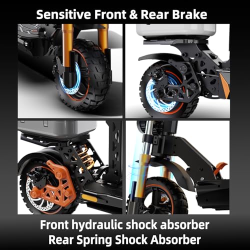 Ruitoo® Electric Scooter, 1000W/1600W/5600W Motor, Off Road Electric Scrooter Adults, 27/32/34/47Mph Top Speed, 28/35/44/50/53 Miles Max Range, Foldable E-Scooter Support Return