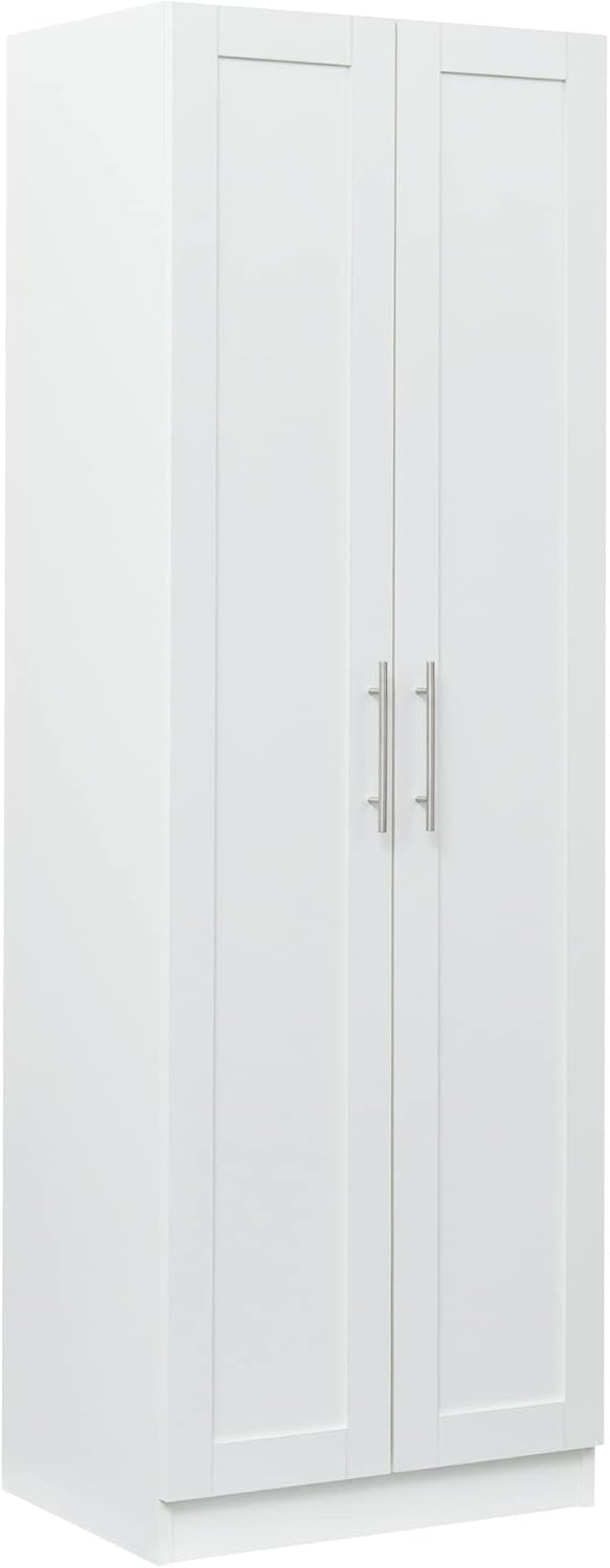 Wardrobe, Wardrobe Clothes Organizer, Wardrobe Closet, 70.8 Inch High Sideboard, Freestanding Tall Storage Cabinet with 2 Doors and 3 Dividers for Kitchen, Living Room, Bedroom (White)