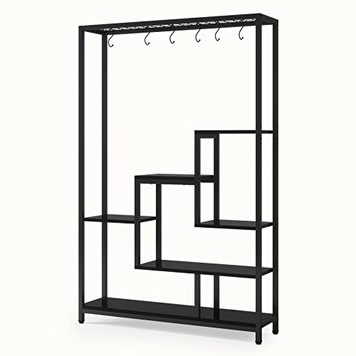 5-Tier Tall Indoor Plant Stand, 70.9” Large Metal Plant Shelf Flower Bonsai Pots Display Rack for Garden, Balcony, Living Room,Black