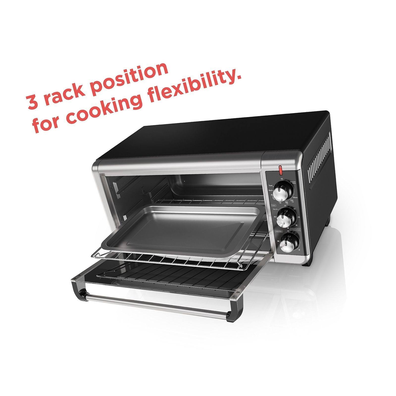 Black+decker TO3250XSB 8-Slice Extra Wide Convection Countertop Toaster Oven
