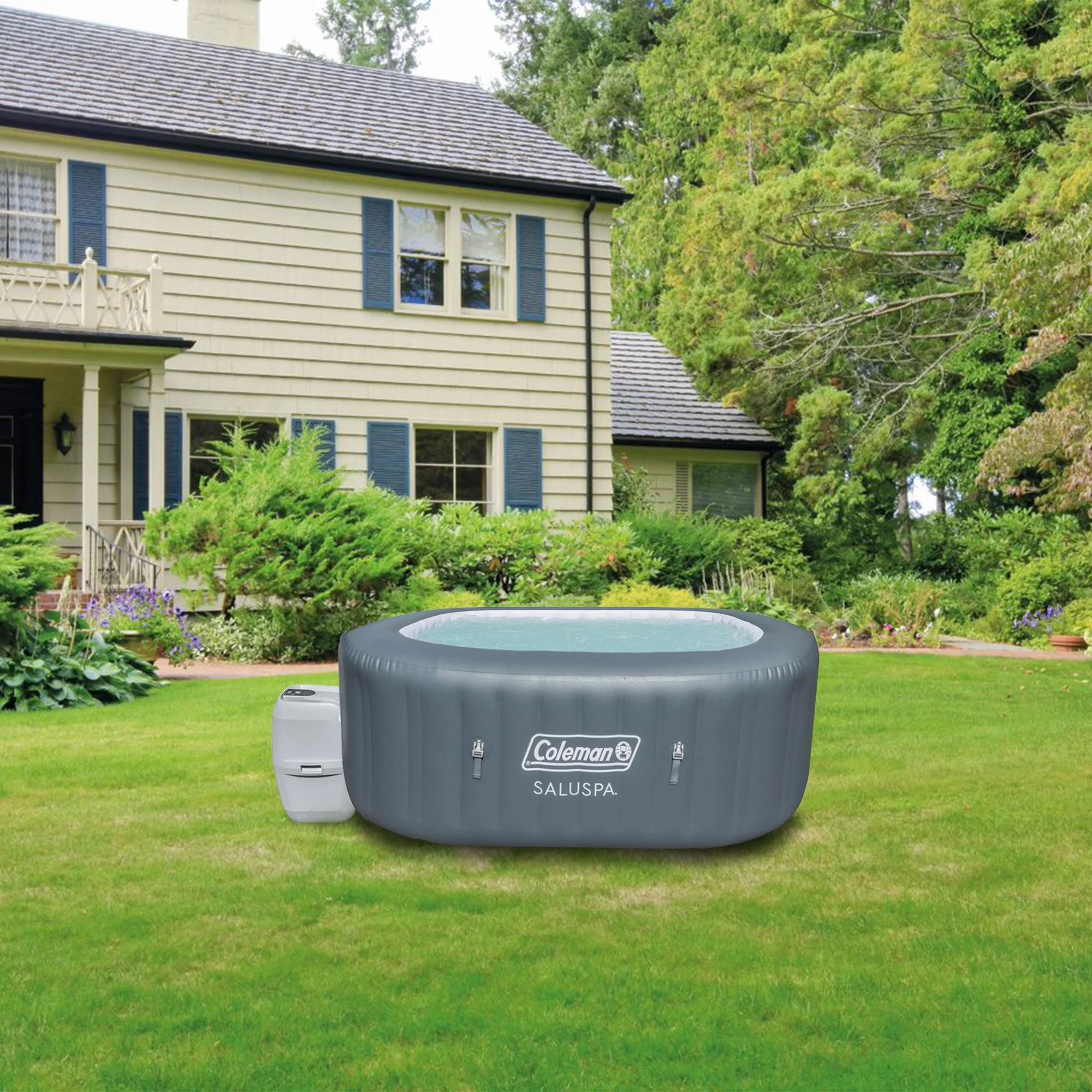 Coleman SaluSpa 6 Person Inflatable Hot Tub w/EnergySenseDuraPlus Spa Cover