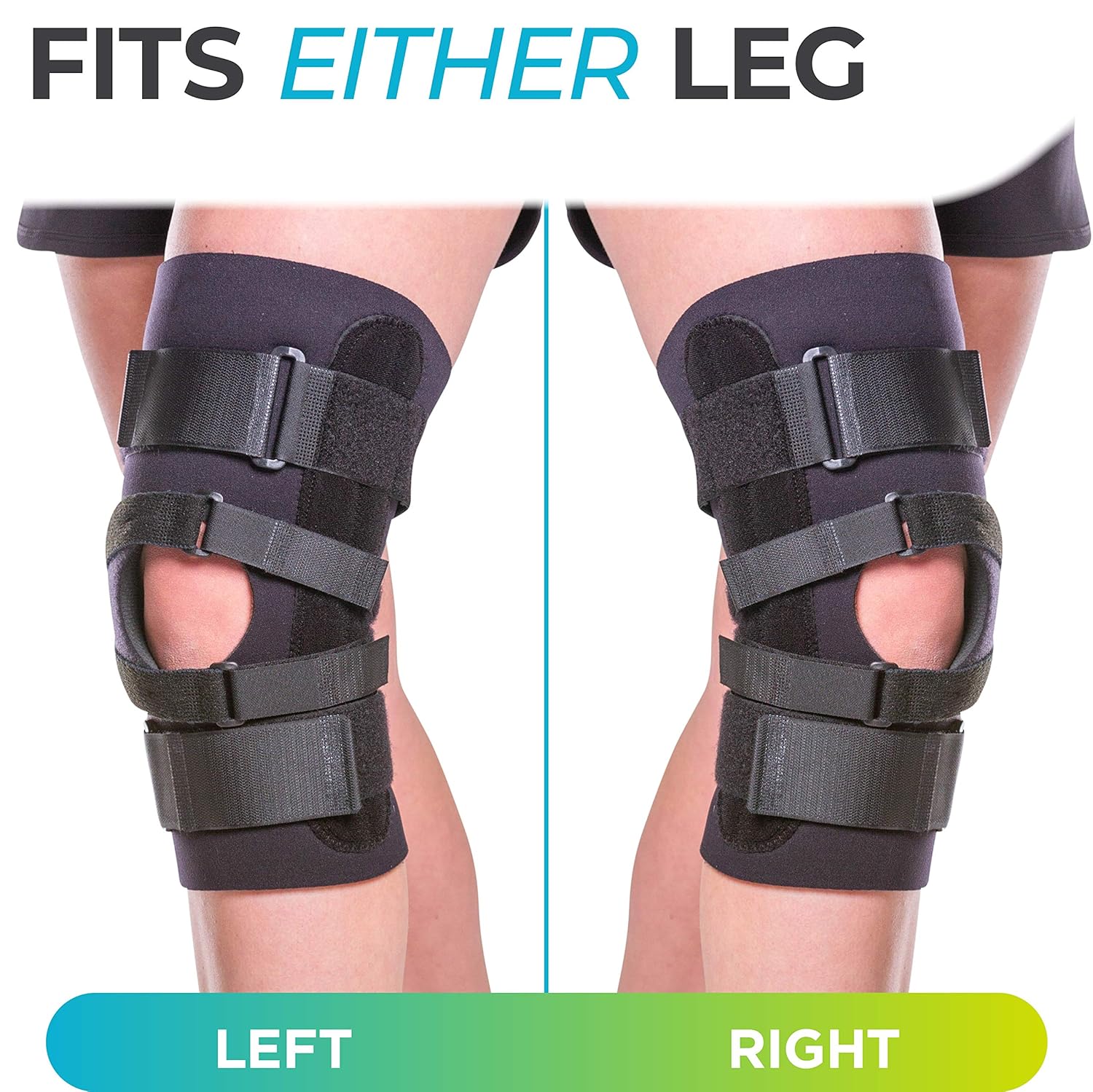 BraceAbility J Patella Knee Brace - Lateral Patellar Stabilizer with Medial and J-Lat Support Straps for Dislocation, Subluxation, Patellofemoral Pain, Left or Right Kneecap Tracking (4XL) Pack of 2