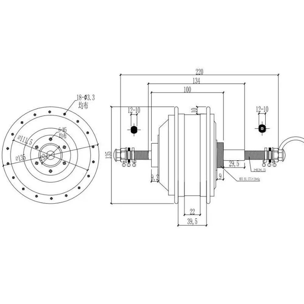 Fichiouy 20'' E-Bike Rear Wheel Motor Hub Electric Bicycle Motor Conversion Kit 36V 250W