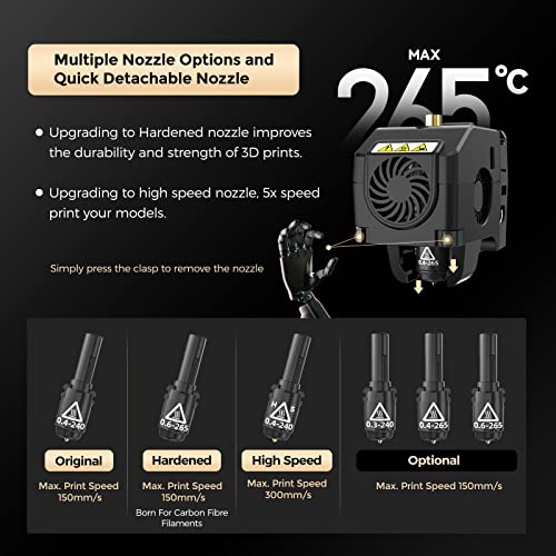 FLASHFORGE 3D Printer Adventurer 4 Pro with Auto Leveling, 300mm/s High Speed Printing, Upgraded Quick Detachable 265°C Hardened Nozzle, Perfect for Printing Carbon Fibre Filament