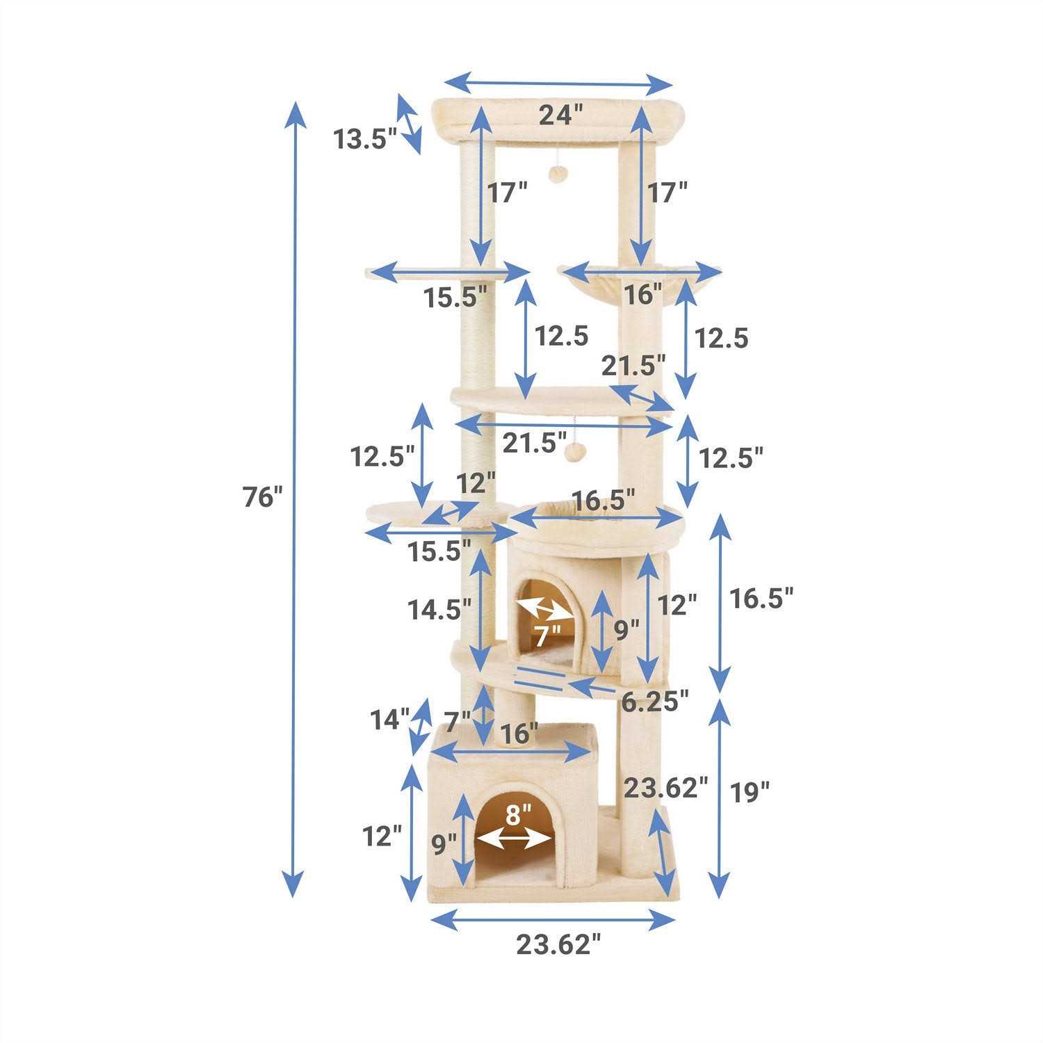 Frisco 76-in XXL Heavy Duty Cat Tree - Pet Supplies online store