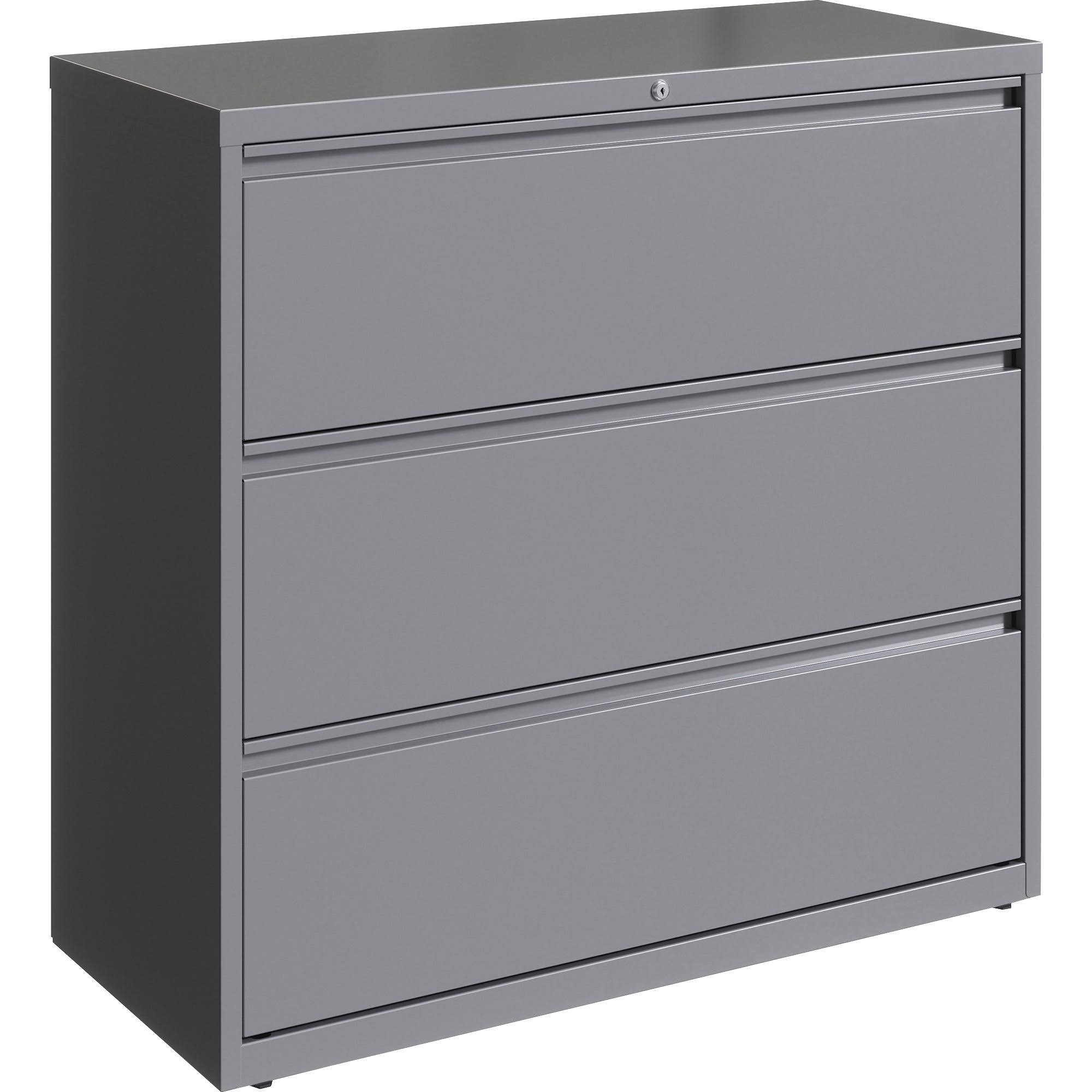 Lorell 42 inch Silver Lateral File, 3-Drawer