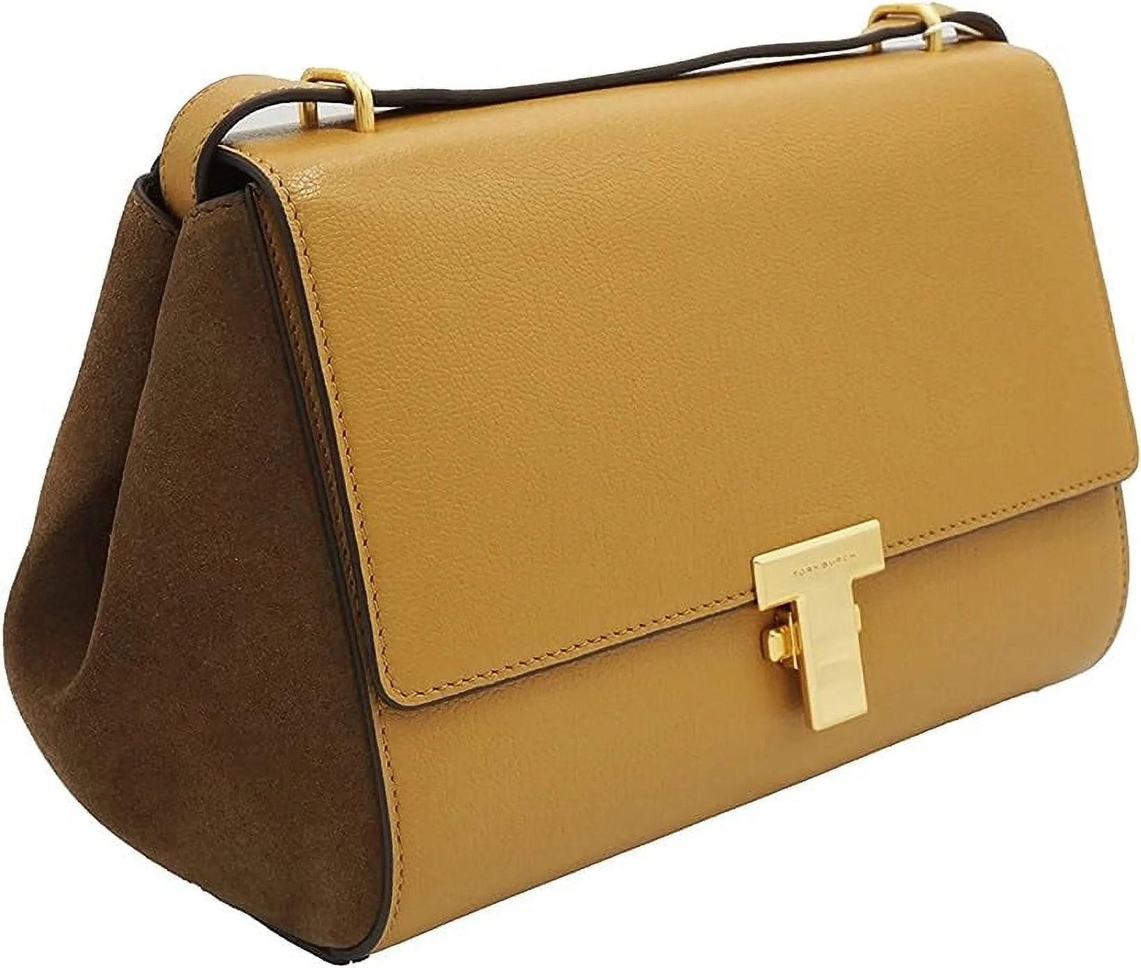 Tory Burch 80333 Tiramisu Brown Gold Hardware Juliette Women's Suede/Leather -Satchel Bag