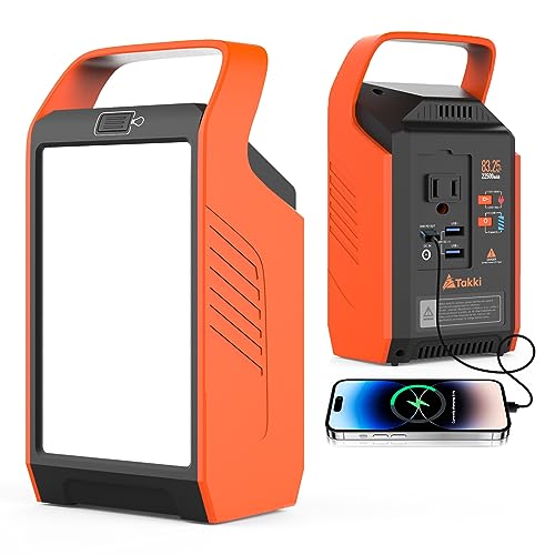 Takki Solar Generator 148Wh with 40W Solar Panel Included 300W Peak Portable Power Station Camping Power Bank with 110V AC Outlet for Home Camping Emergency Hurricane