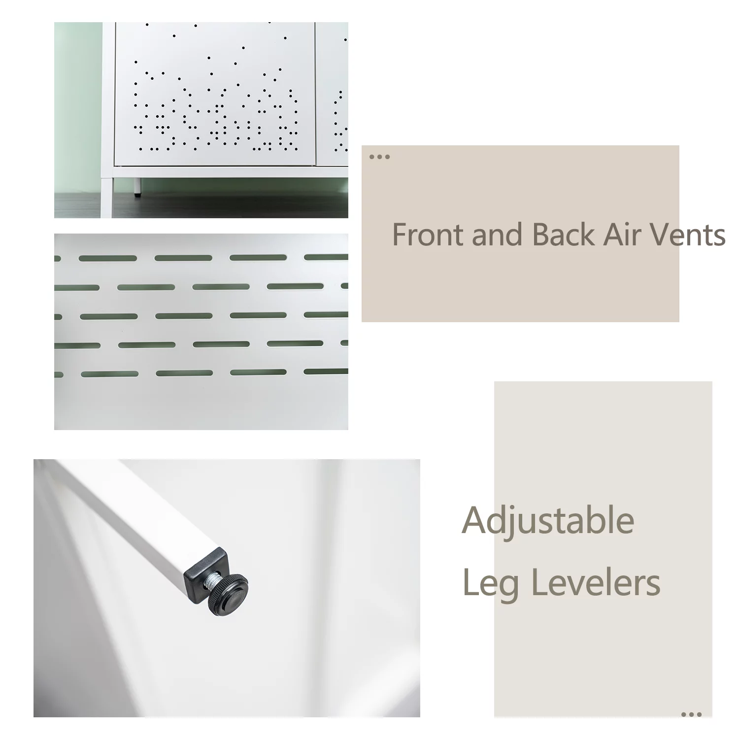 Storage Cabinet, Metal Wardrobe Armoire Closet with Hanging Rod for Bedroom, Laundry Room(White)