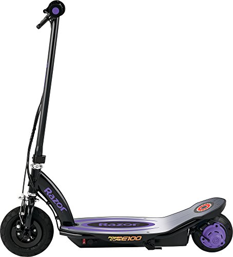 Razor Power Core E100 Electric Scooter - 100w Hub Motor, 8" Air-Filled Tire, Up to 11 mph and 60 min Ride Time, for Kids Ages 8 and Up