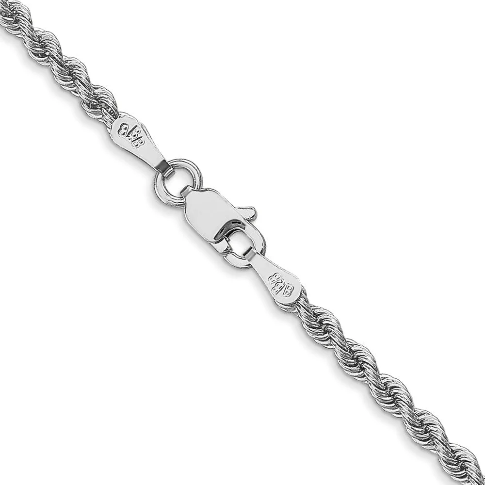 14k WG 2.5mm Regular Rope Chain