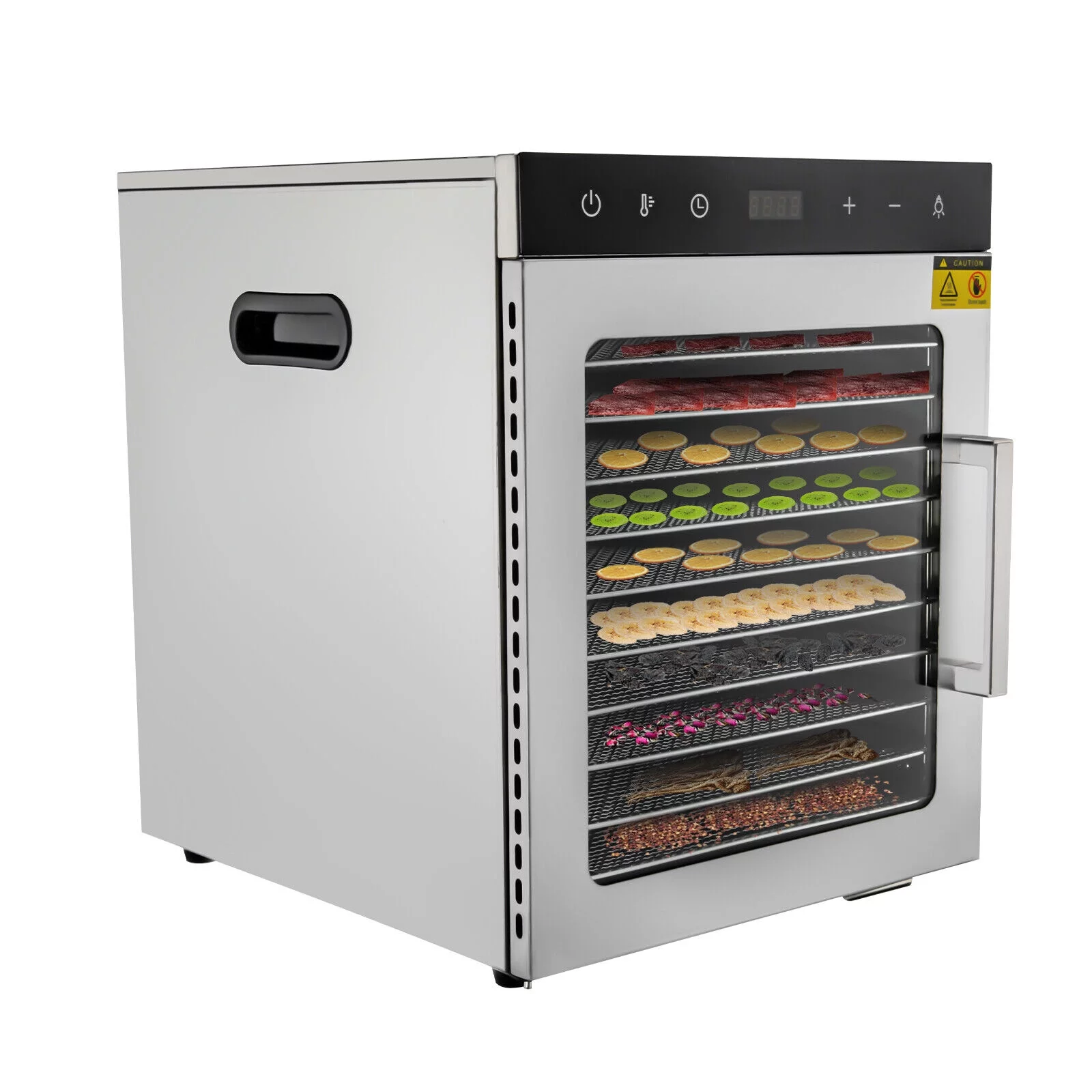 10 Trays Food Dehydrator Machine Stainless Steel Meat Jerky Dryer with Timer