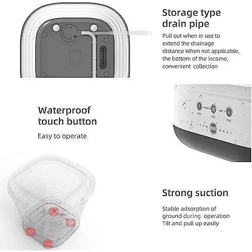 Mini Washer and Dryer Combo Portable with 4/6 Huors Drying and UV, Baby Washer Machine 350 PRM,Spin Dry,4D Wave Wheel for Underwear,Socks,Towels