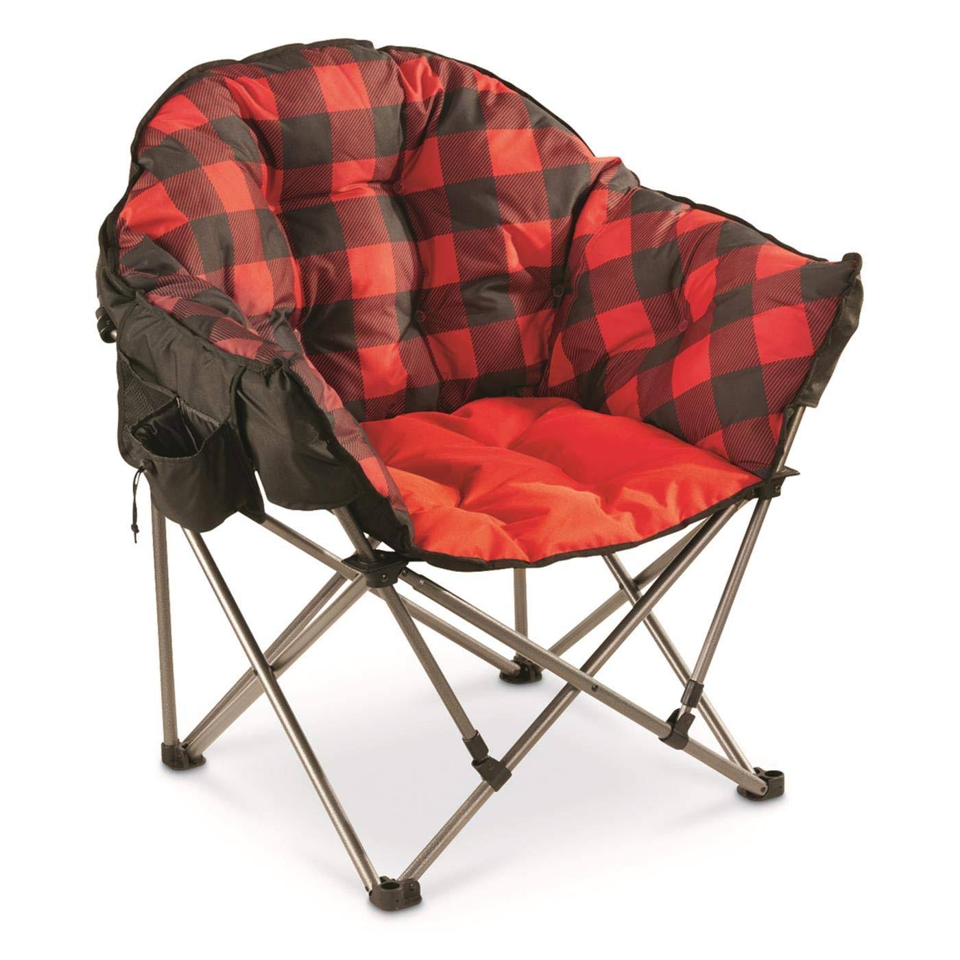 Guide Gear Oversized Club Camp Chair 500-Lb. Capacity, Red Plaid