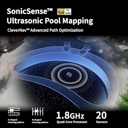 Beatbot AquaSense Pro Cordless Robotic Pool Vacuum Cleaner with Hook- Clarifies Water, Skims Water Surface, 5-in-1 Comprehensive Cleaning, Surface Parking, Intelligent Path Optimization