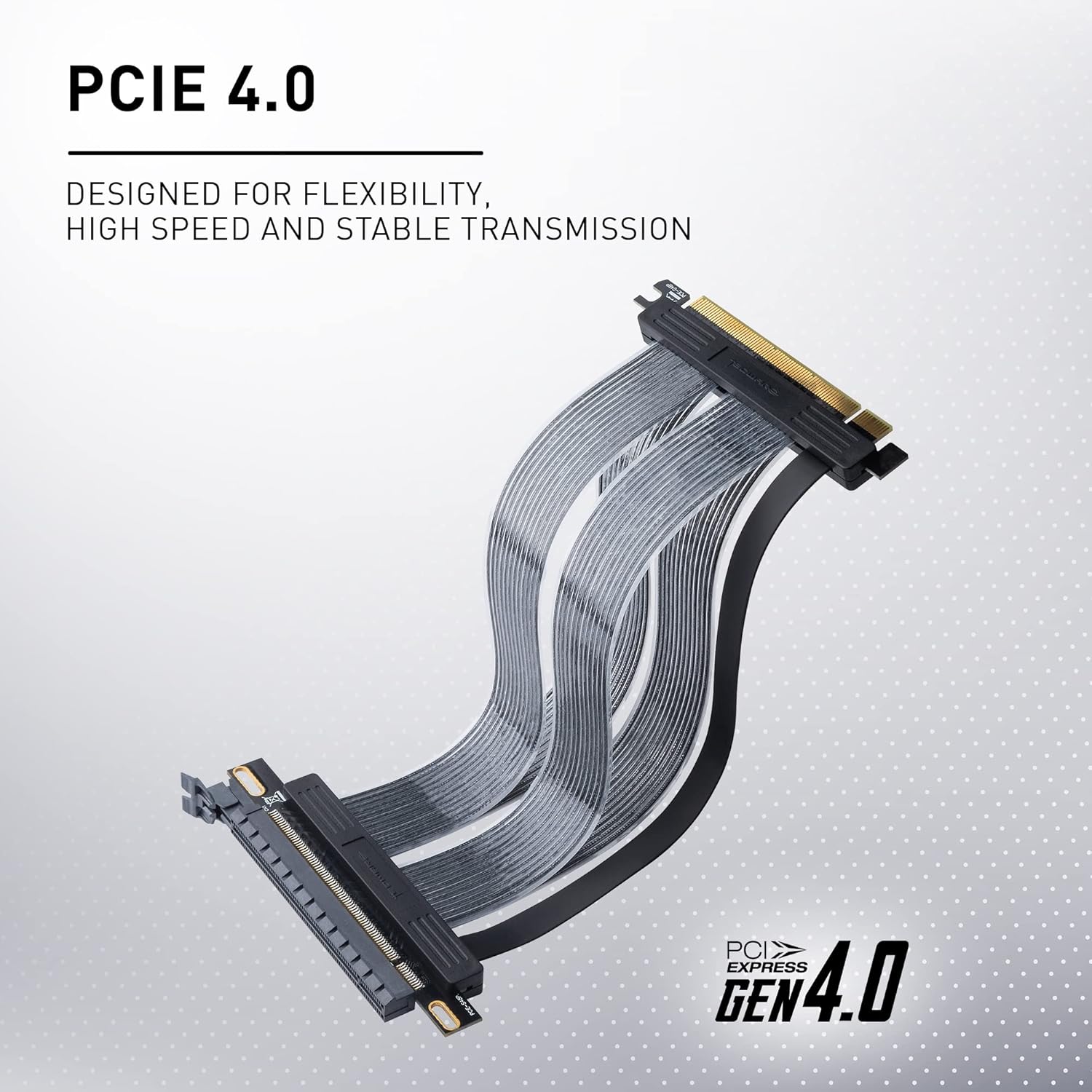 Tecware PCIE GEN 4.0 Riser Extension Cable for Vertical GPU Mount (PCIE 4.0 Right Angle (90 Degree))