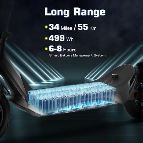 Caroma Electric Scooter, Peak 850W Powerful Motor, 30 Miles Long Range and 36 MPH Top Speed, Turn Signal & Cruise Control, Folding Electric Scooter Adults with Wide Pneumatic Wheel