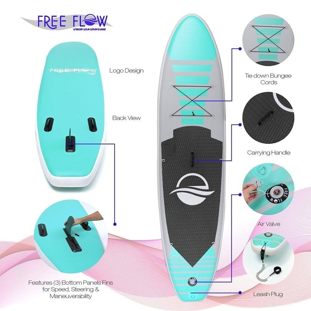 Serenelife Free Flow Inflatable Sup Stand Up Water Paddle-Board