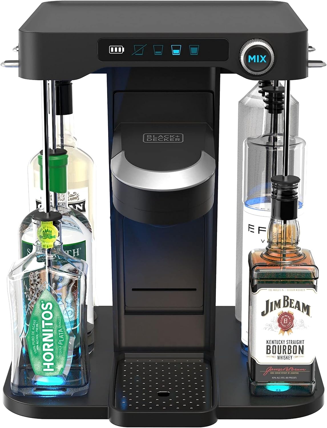 bev by BLACK+DECKER Cordless Cocktail Maker Machine and Drink Maker for Bartesian capsules (BCHB101) & bev by BLACK+DECKER Cocktail Maker Glass Liquor Dispenser Bottles, Dishwasher