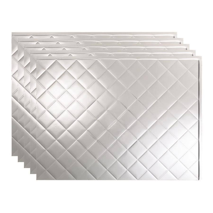 Fasade 18in x 24in Quilted Brushed Aluminum Backsplash Panel (5 Pack)