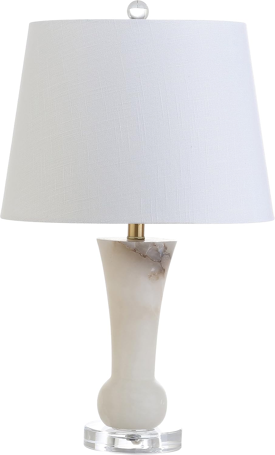 JONATHAN Y JYL5021A Eliza 23 Alabaster LED Table Lamp Glam Transitional Bedside Desk Nightstand Lamp for Bedroom Living Room Office College Bookcase LED Bulbs Included, White