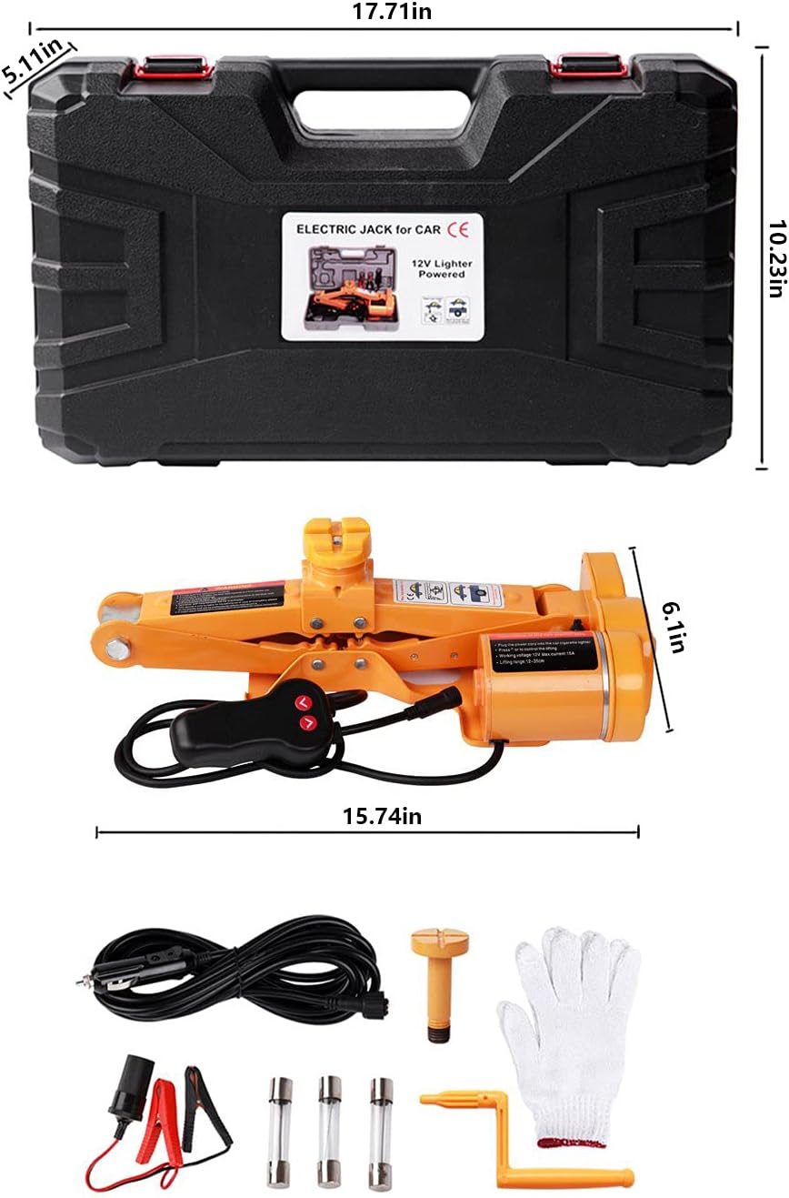 Electric Car Jack or Jack Set 2 Ton by ROGTZ DC 12v All-in-one Automatic Sedan Lift Scissor Jack Car Repair Tool,Jack Set Pack of 2