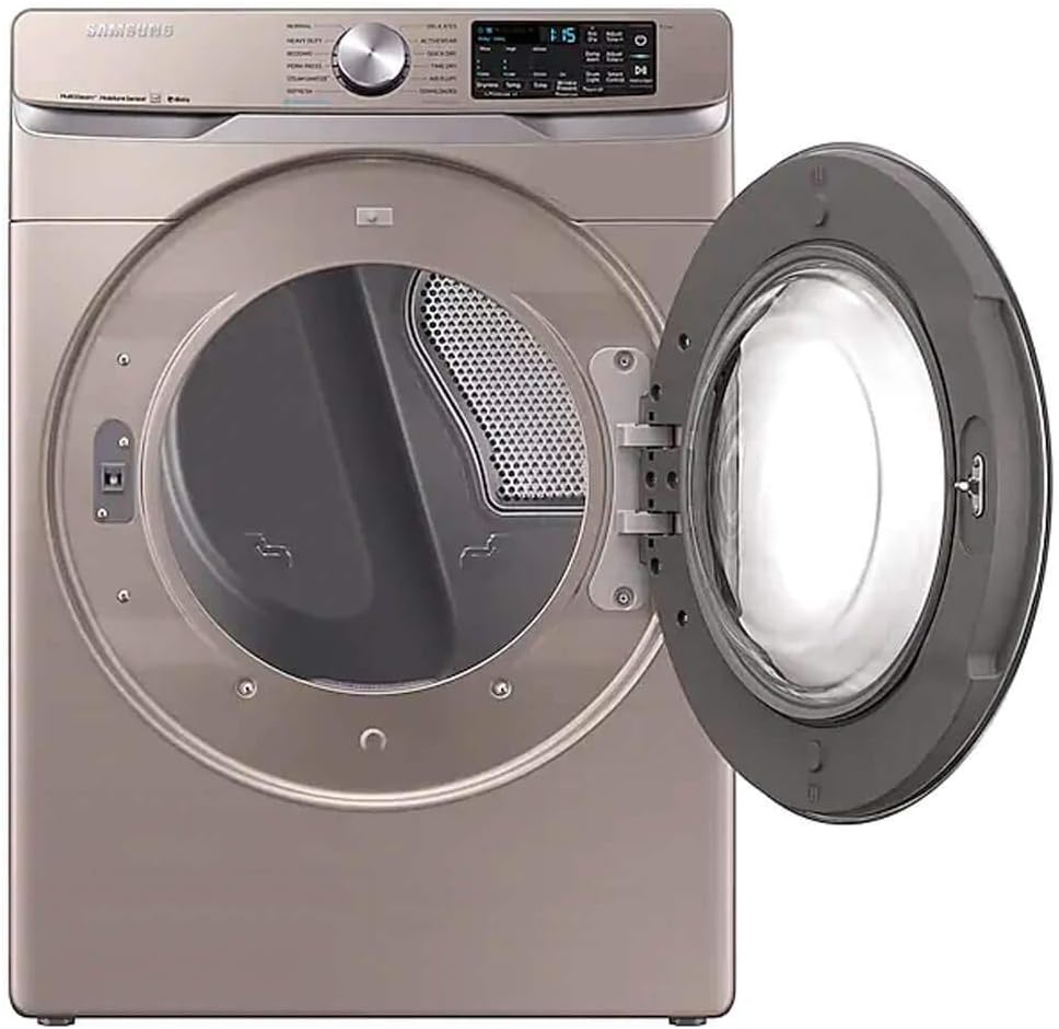Samsung DVE45R6300C 7.5 Cu. Ft. Smart Electric Steam Dryer in Champagne (2019)